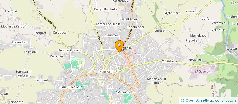 localisation de l'entreprise KINEVEN à LESNEVEN