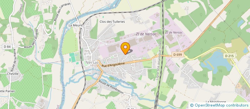 localisation de l'entreprise KJ IMMOBILIER à NERSAC