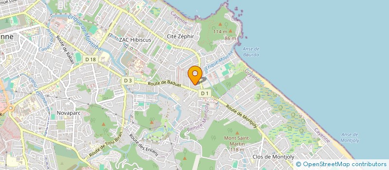 localisation de l'entreprise KJD CAPITAL 108  CAYENNE