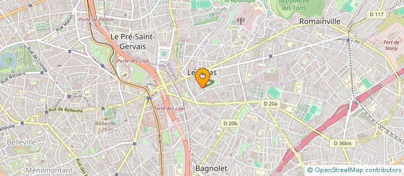 localisation de l'entreprise KLF BURO à LES LILAS