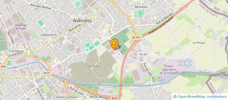 localisation de l'entreprise KOLORIS à WATTRELOS