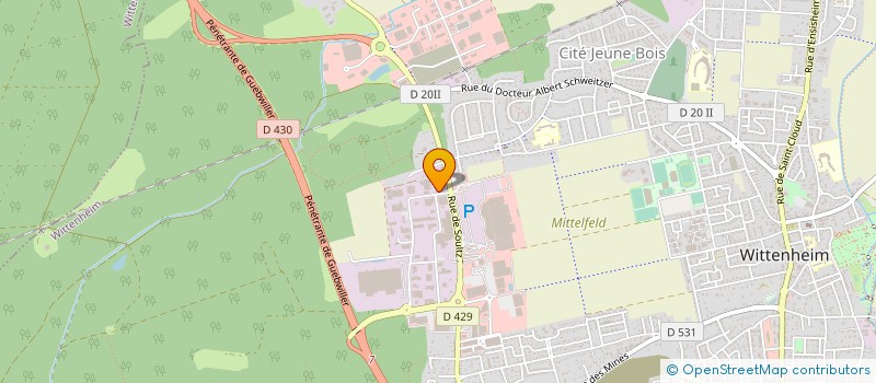 localisation de l'entreprise KOMAX à WITTENHEIM