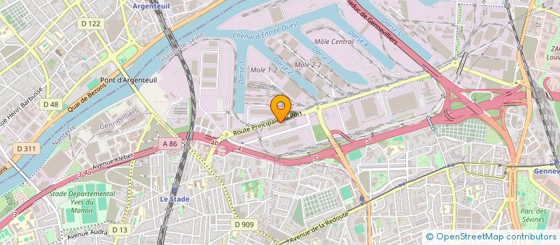 localisation de l'entreprise KOSSA EXPRESS SERVICES à GENNEVILLIERS