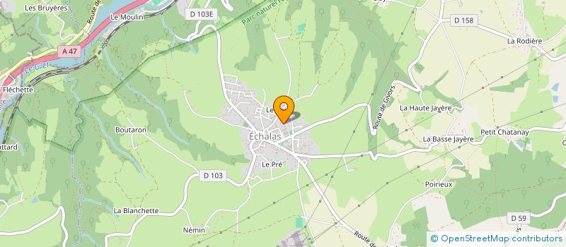 localisation de l'entreprise KPB3  ECHALAS