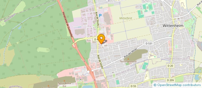 localisation de l'entreprise KR FITNESS à WITTENHEIM