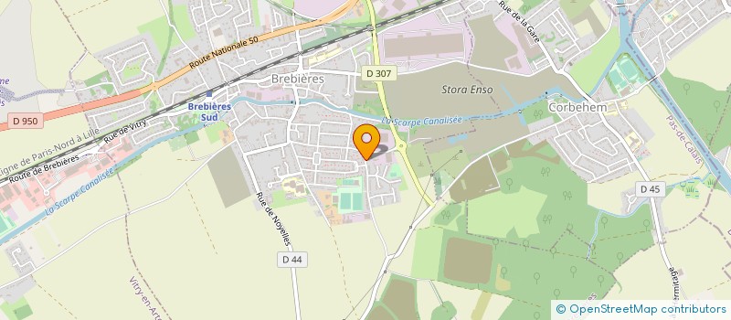 localisation de l'entreprise KR LOGISTIQUE à BREBIERES