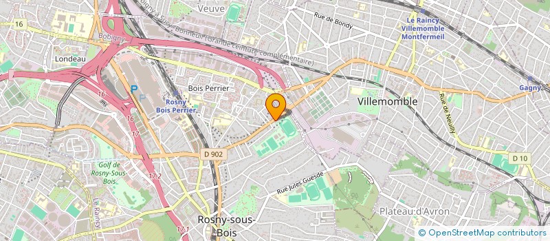 localisation de l'entreprise KRA à ROSNY-SOUS-BOIS