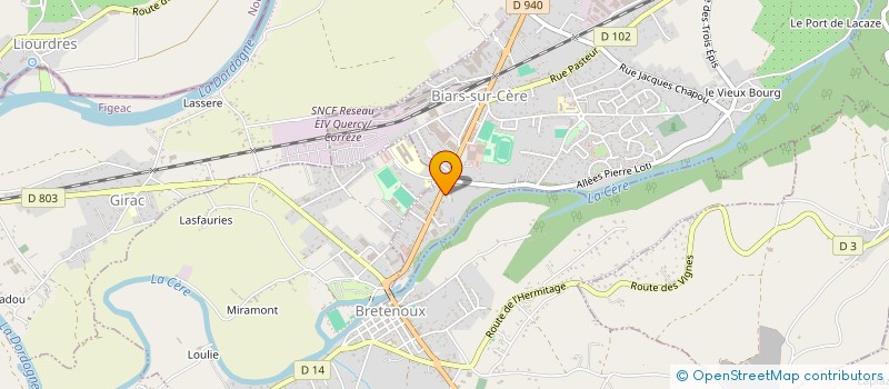 localisation de l'entreprise KRYSTAL  BIARS-SUR-CERE