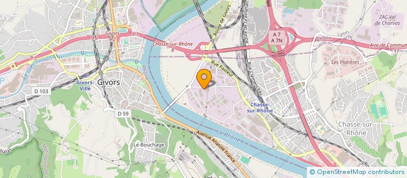 localisation de l'entreprise KUBE & KUBENZ FRANCE TRANSPORT ET LOGISTIQUE à CHASSE-SUR-RHONE