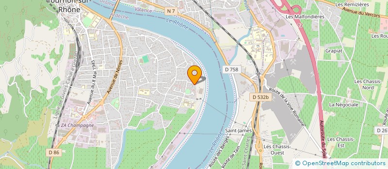 localisation de l'entreprise KUNG FU SHAOLIN TOURNON TAIN à TOURNON-SUR-RHONE