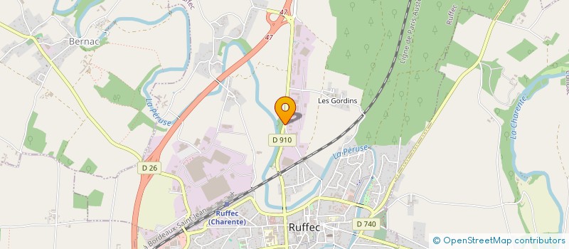 localisation de l'entreprise KYRIELLE BOIS à RUFFEC