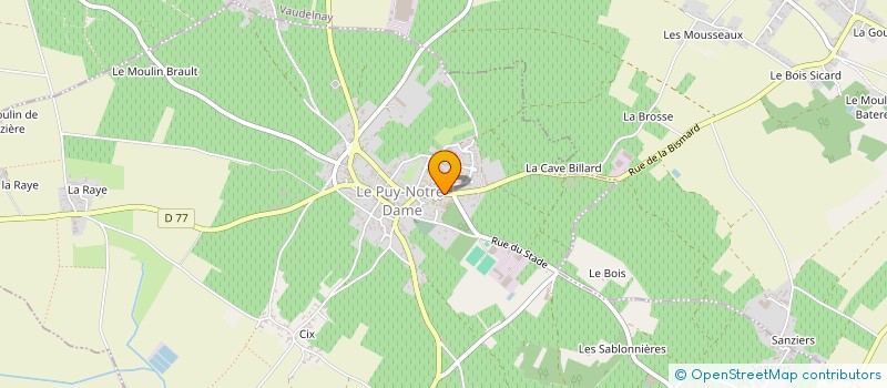 localisation de l'entreprise L.A.J.  LE PUY-NOTRE-DAME