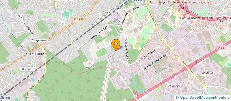 localisation de l'entreprise L.A.M.  PESSAC