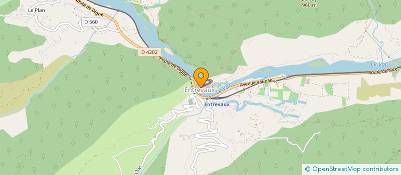 localisation de l'entreprise L.A.N à ENTREVAUX