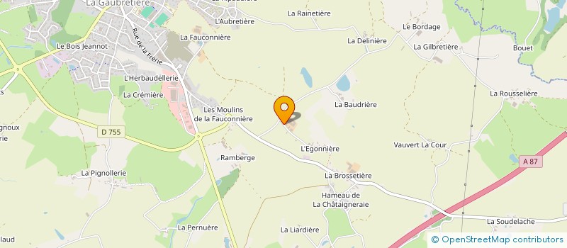 localisation de l'entreprise L'ACACIA à LA GAUBRETIERE