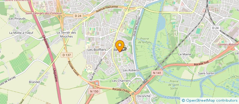 localisation de l'entreprise L'AME DE BELLEVUE  SAINTES