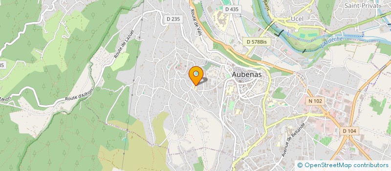 localisation de l'entreprise L'AMICALE LAIQUE DES JEUNES POUSSES DES OLIVIERS à AUBENAS