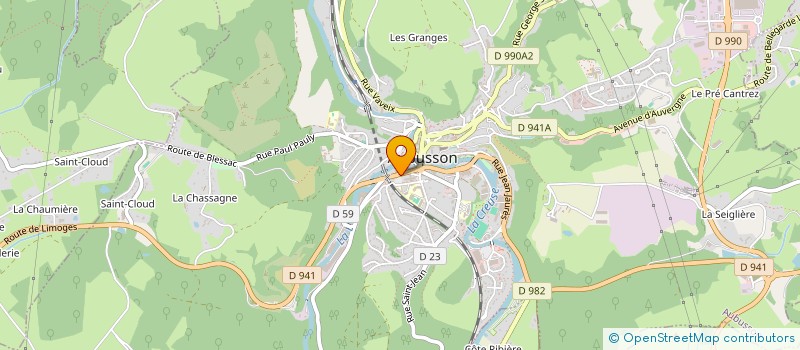 localisation de l'entreprise L'APPETIT CREUSE à AUBUSSON