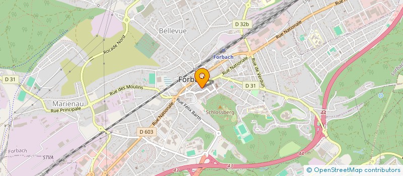 localisation de l'entreprise L'ARENE  FORBACH