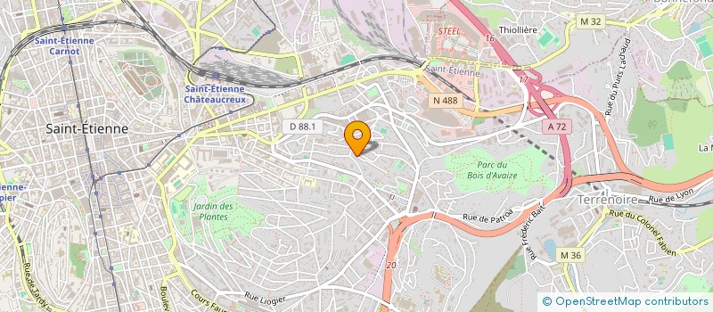 localisation de l'entreprise L'ARENE DE L'OUBLI  SAINT-ETIENNE