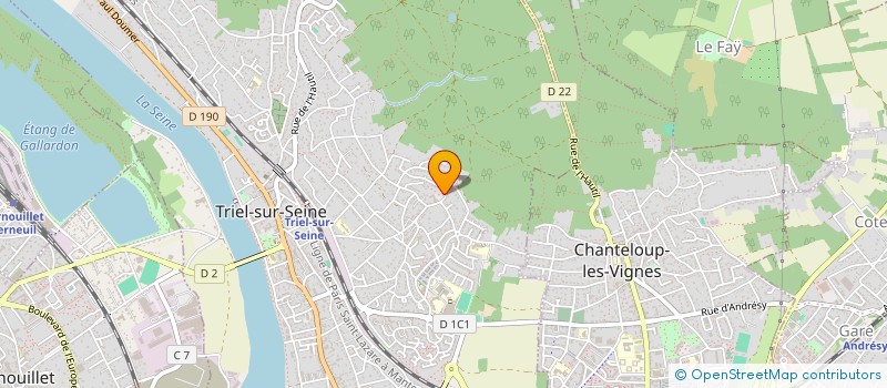 localisation de l'entreprise L ART DE L ICONE ET DE LA PEINTURE SUR BOIS (TECHNIQUES A L ANCIENNE)  TRIEL-SUR-SEINE