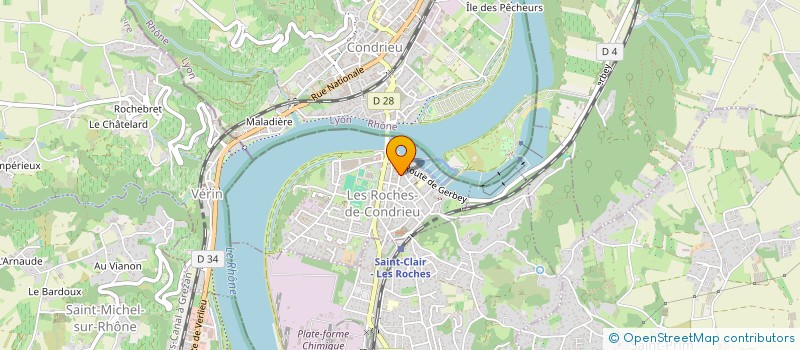 localisation de l'entreprise L'ART ET LA MATIERE  LES ROCHES-DE-CONDRIEU