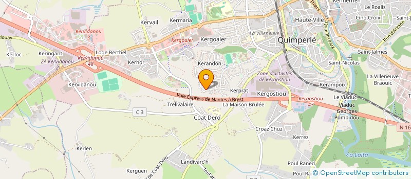 localisation de l'entreprise L'ASSOC'ROCK FORT  QUIMPERLE