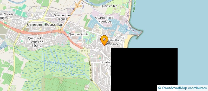 localisation de l'entreprise L'ASSOCIATION DES BODYBOARDEURS ET SURFEURS CATALANS ABSC  CANET EN ROUSSILLON