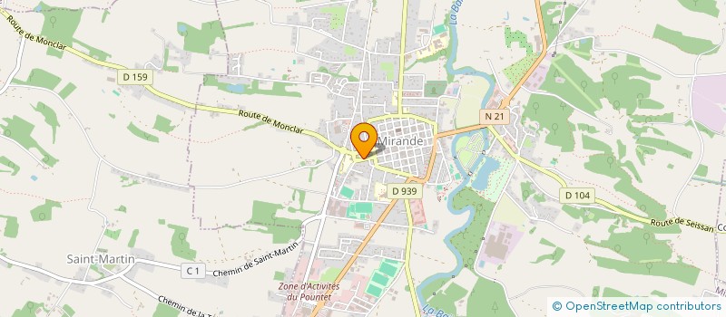 localisation de l'entreprise L'ASSOCIATION DES COMMERCANTS ET DES ARTISANS DE L'ASTARAC  MIRANDE