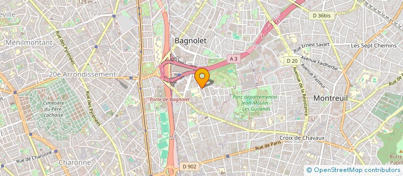 localisation de l'entreprise L'ASSOCIATION POUR LE VIVRE-ENSEMBLE ET L'ENTRAIDE DES HABITANTS DE SEINE-SAINT-DENIS  BAGNOLET