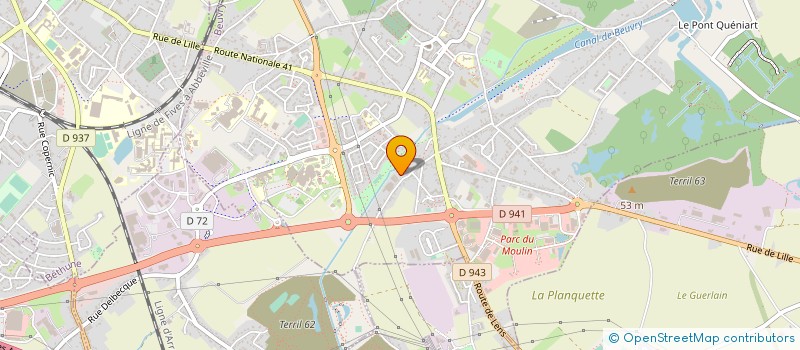 localisation de l'entreprise L'ATELIER à BEUVRY