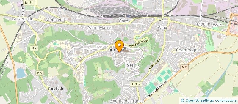 localisation de l'entreprise L'ATELIER à LAON