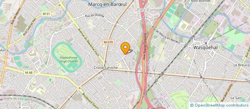 localisation de l'entreprise L'ATELIER DE BADEN à MARCQ-EN-BARŒUL