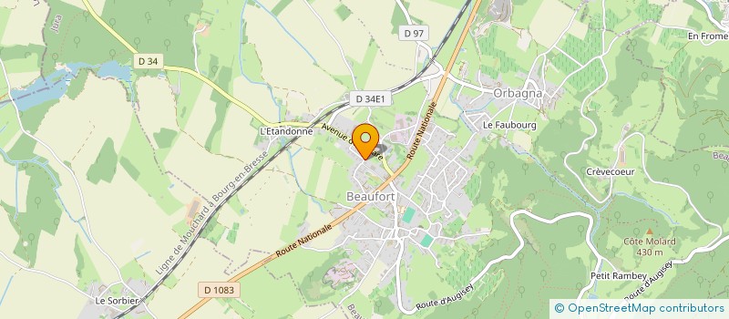 localisation de l'entreprise L'ATELIER DE FANNY  BEAUFORT-ORBAGNA