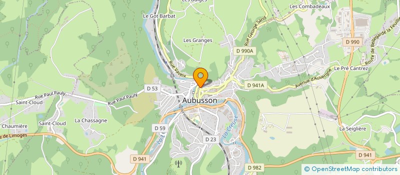 localisation de l'entreprise L 'ATELIER DES BASSES LISSES à AUBUSSON