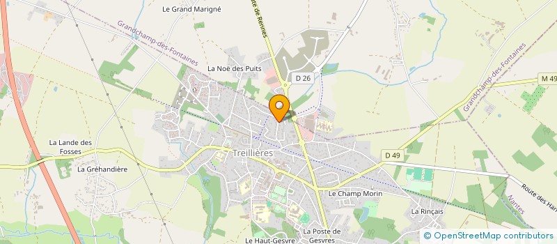 localisation de l'entreprise L'ATELIER DES TISSUS à TREILLIERES