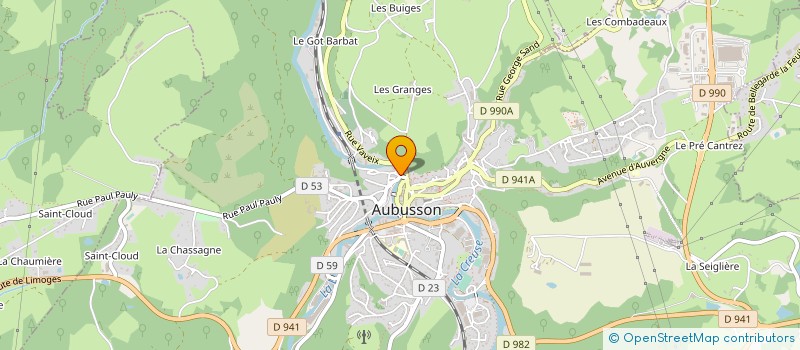 localisation de l'entreprise L'ATELIER DU BOUT DU MONDE à AUBUSSON