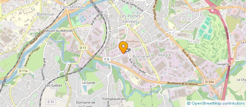localisation de l'entreprise L'ATELIER DU VITRAIL à LIMOGES