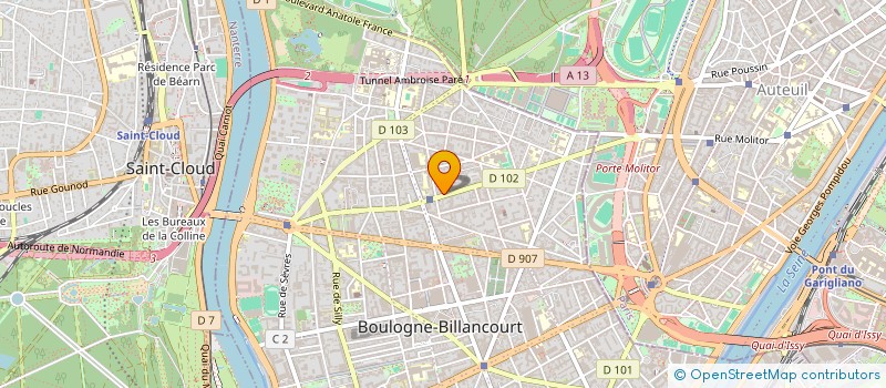localisation de l'entreprise L'ATELIER GABRIEL BOULOGNE à BOULOGNE-BILLANCOURT