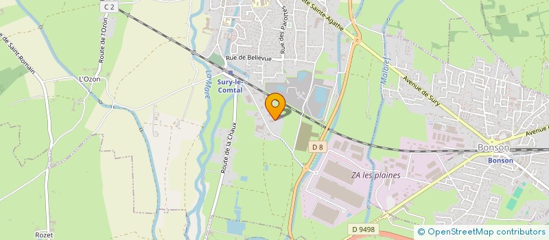 localisation de l'entreprise L'ATELIER J.A.  SURY-LE-COMTAL