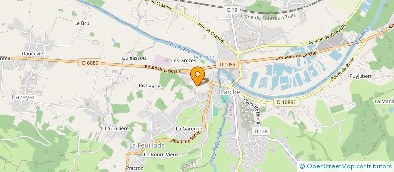 localisation de l'entreprise L'AUBERGE DE LA FEUILLADE  LA FEUILLADE