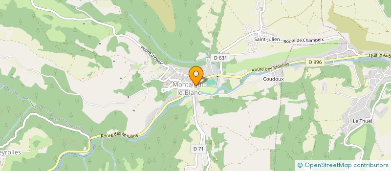 localisation de l'entreprise L'AUBERGE DE LA POSTE  MONTAIGUT-LE-BLANC