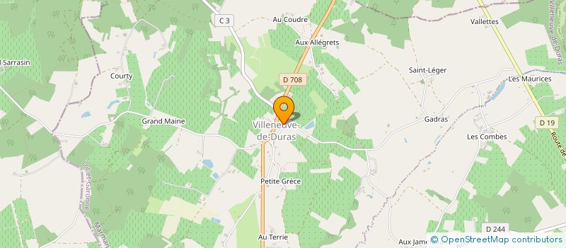 localisation de l'entreprise L'AUBERGE DES 4 PATTES  VILLENEUVE-DE-DURAS