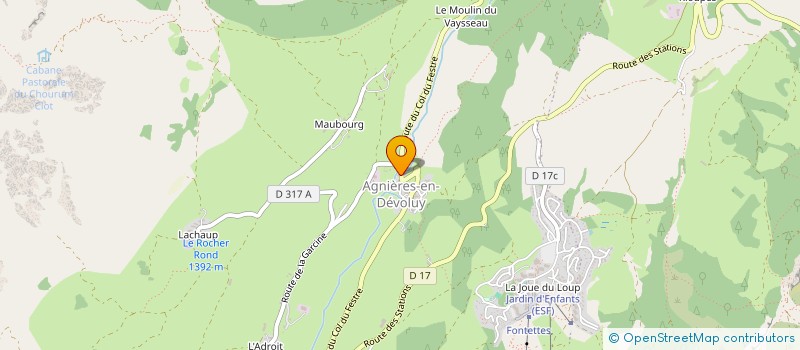 localisation de l'entreprise L'AUBERGE DU COL DU FESTRE à DEVOLUY