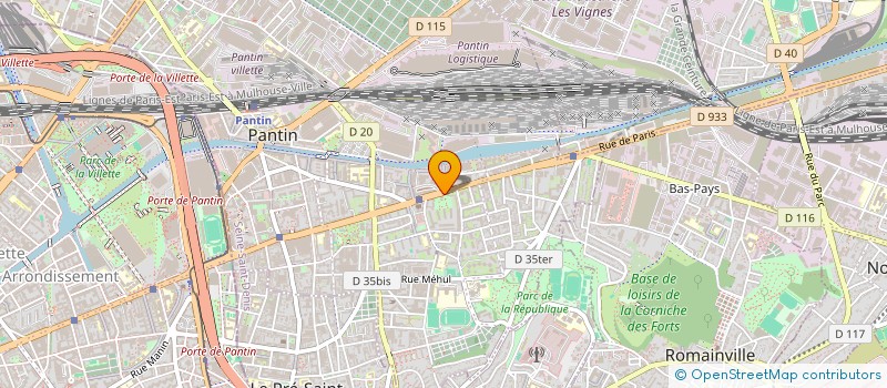 localisation de l'entreprise L'AUXILIAIRE DU BUREAU D'ETUDES à PANTIN