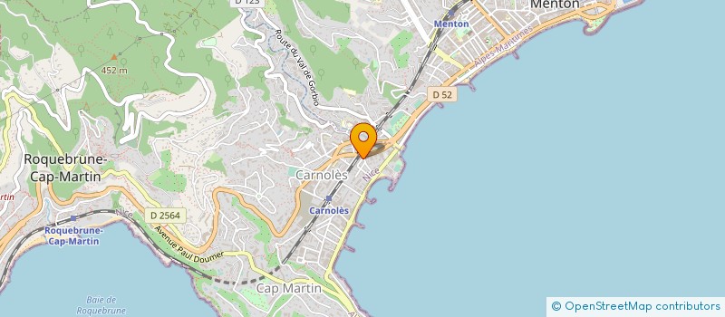 localisation de l'entreprise L AZUREENNE DE BATIMENT ET T P à ROQUEBRUNE-CAP-MARTIN