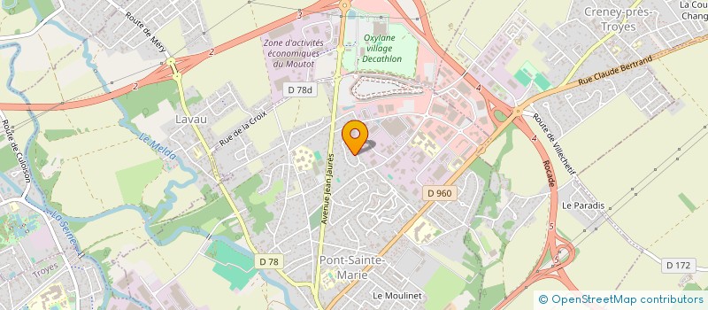 localisation de l'entreprise L.B.E à CRENEY-PRES-TROYES