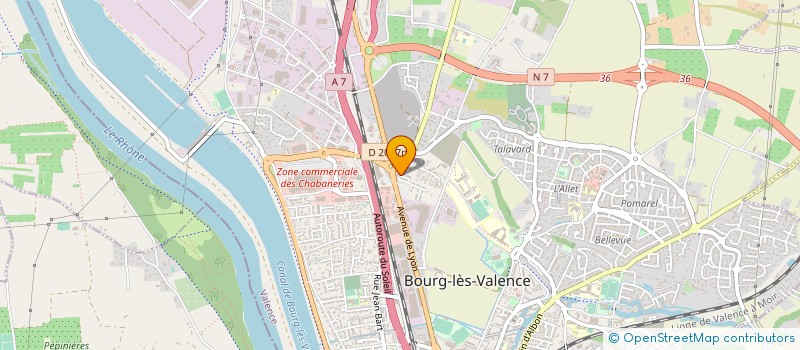 localisation de l'entreprise L.B.I.  BOURG-LES-VALENCE