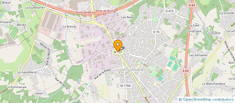 localisation de l'entreprise L.B.P. DISTRIBUTION à LES SORINIERES