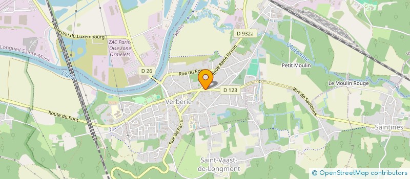 localisation de l'entreprise L.C.P. ENTREPRISE COUVERTURE ZINGUERIE  VERBERIE